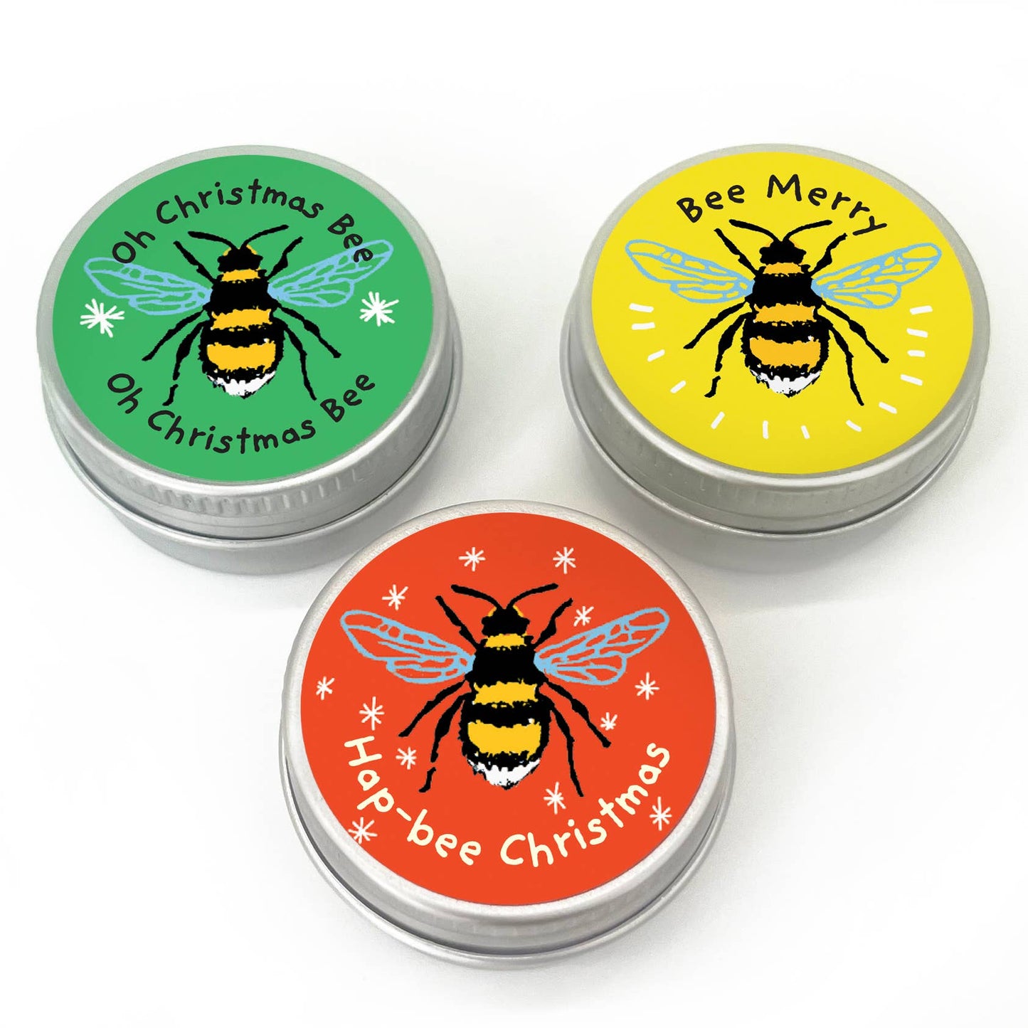 Mini Seedball Tins Christmas Bees: Green