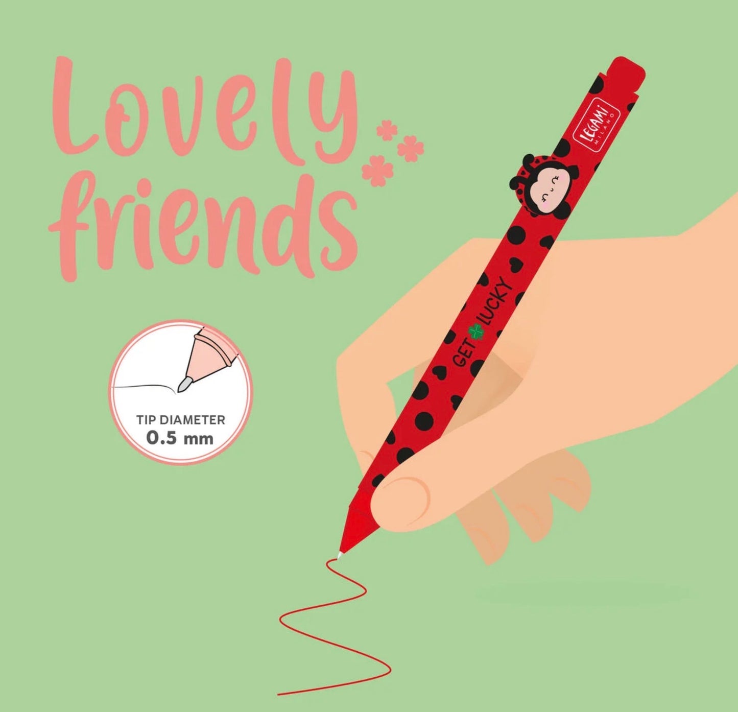 Legami Lovely Friends Pen - Ladybug - Ladybird