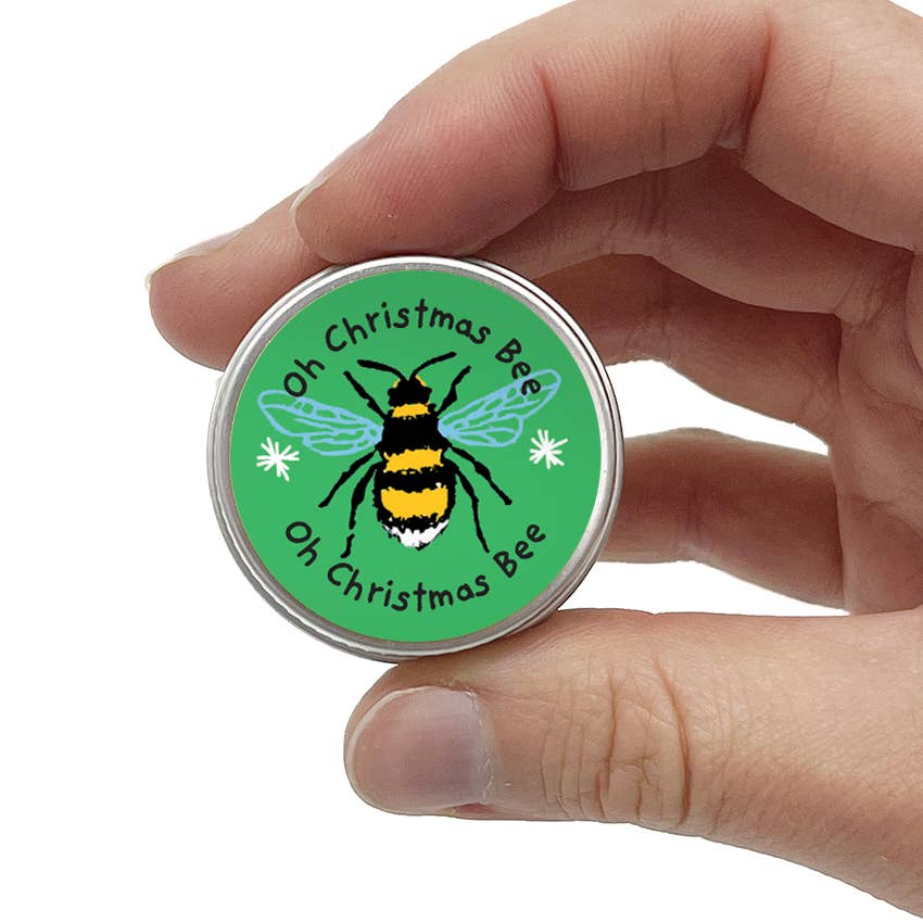 Mini Seedball Tins Christmas Bees: Green