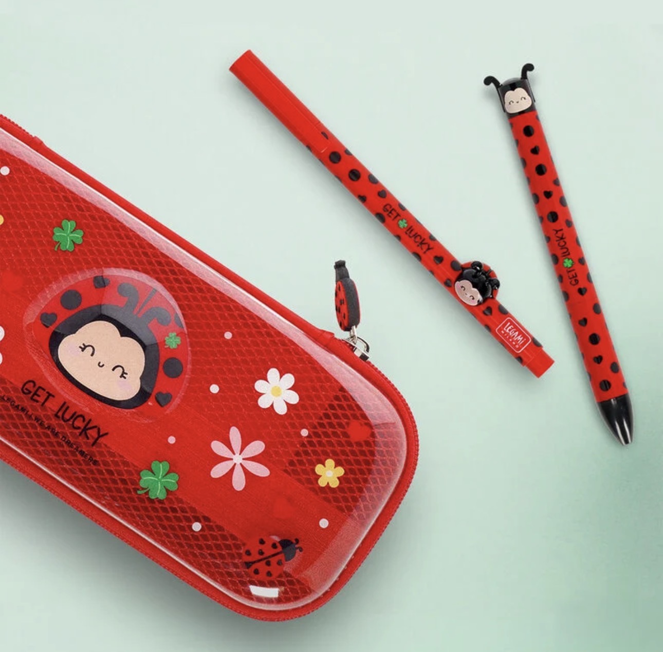 Two-Colour Click Clack Ballpoint Pen Ladybug - Ladyburd