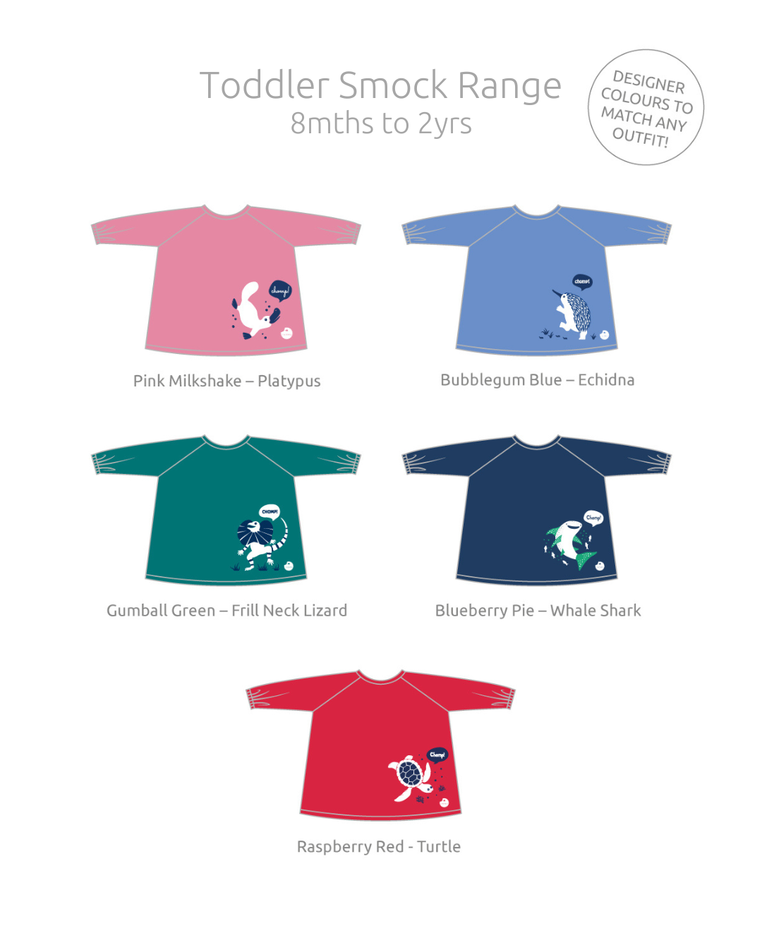 Little Chomps Toddler Smock 8 months - 2+ years