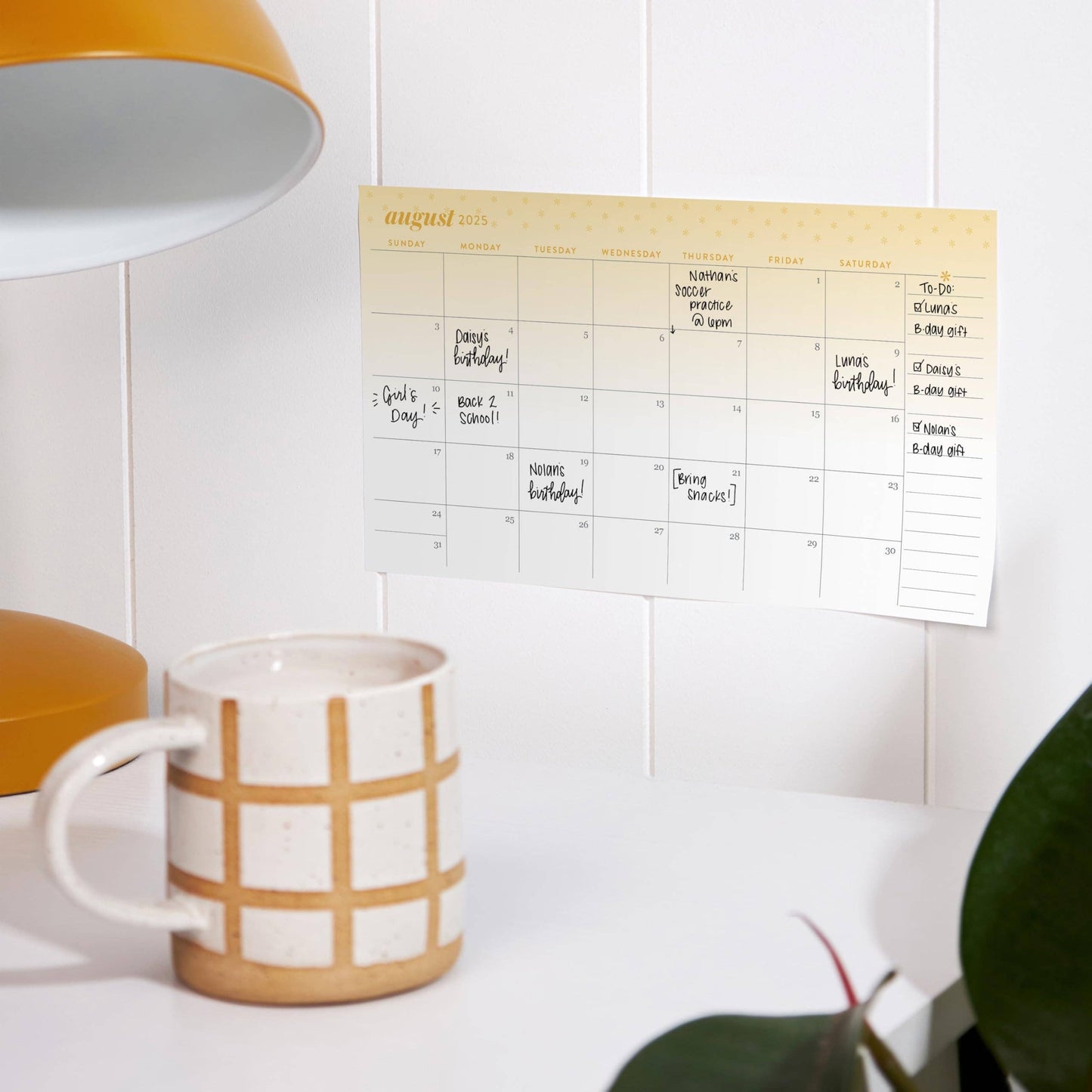 2025 Monthly Calendar Sticky Note