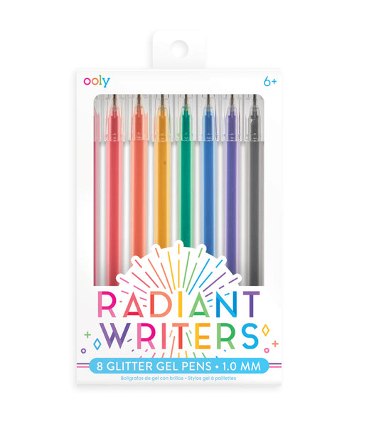 OOLY - RADIANT WRITERS GLITTER GEL PENS - SET OF 8