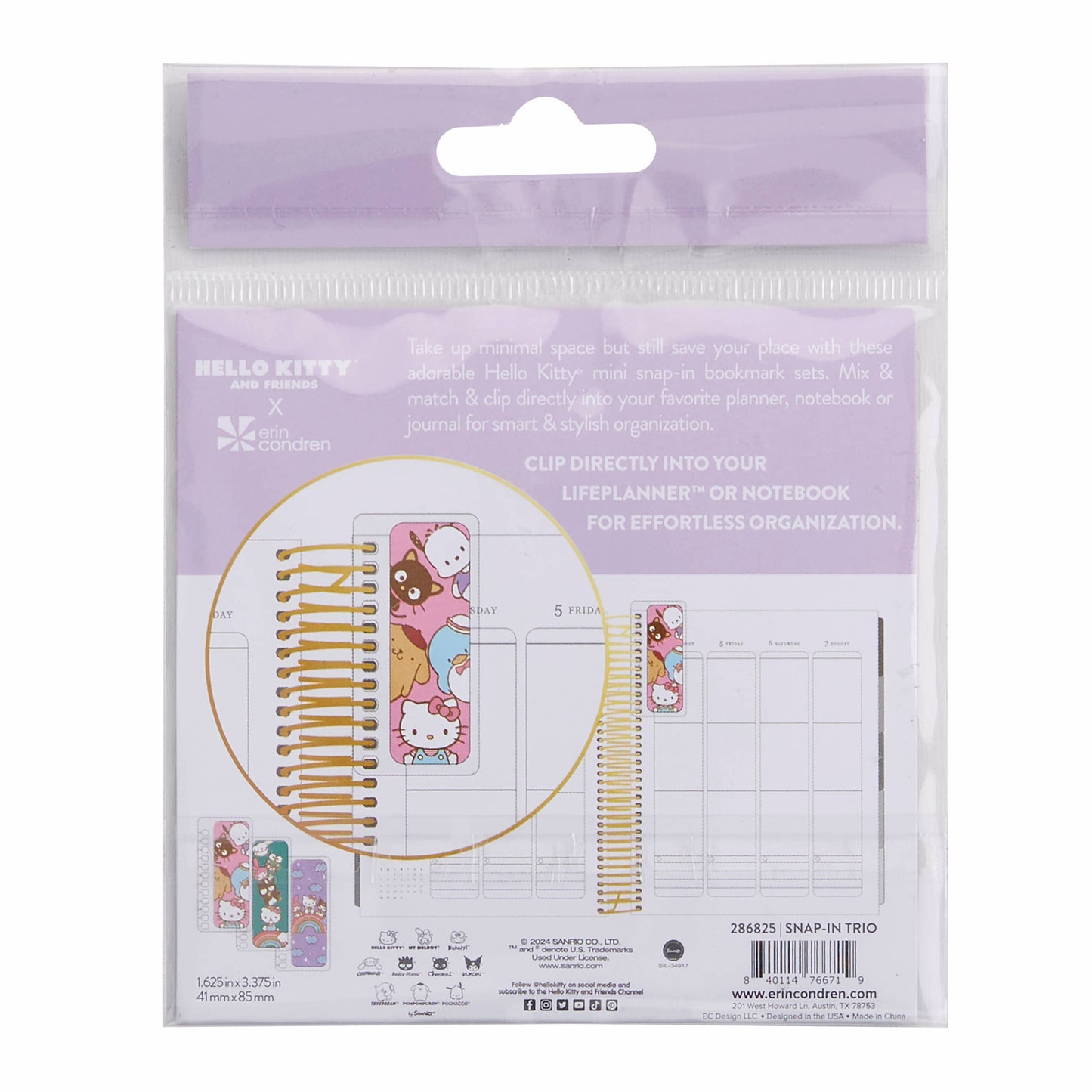 Hello Kitty Mini Colorful Bookmark Trio