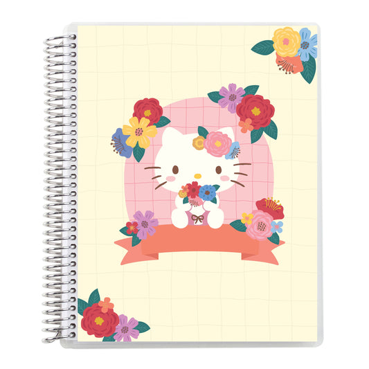 7x9 Hello Kitty Blushing Bouquet Coiled Notebook - lined