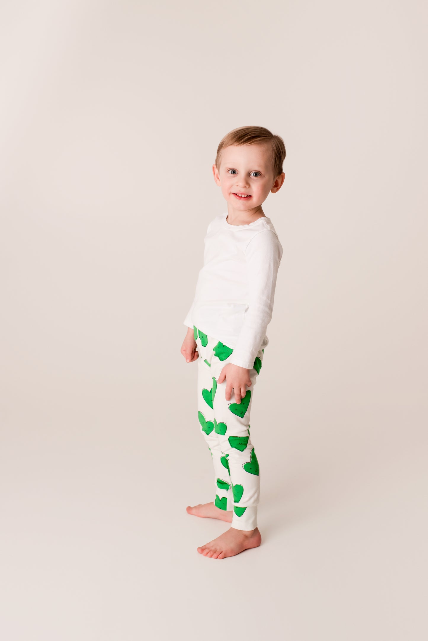 Green Hearts Classic Leggings