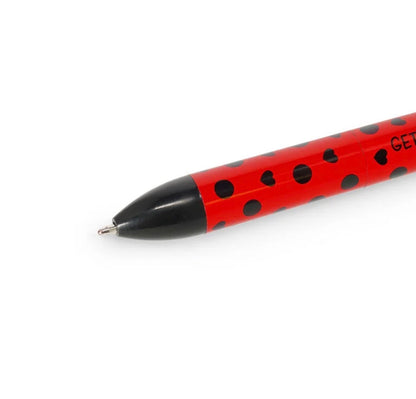 Two-Colour Click Clack Ballpoint Pen Ladybug - Ladyburd