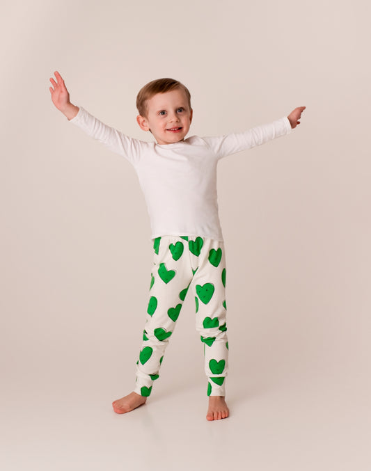 Smiley Green Heart Classic Leggings