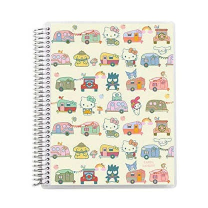 7x9 Hello Kitty Happy Campers Coiled Notebook - lined